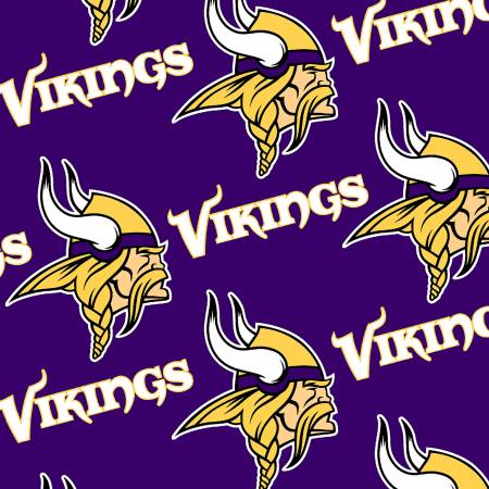 Minnesota Vikings NFL Football Logo Fabric Traditions Polyester Fleece Fabric NFL-6457-D