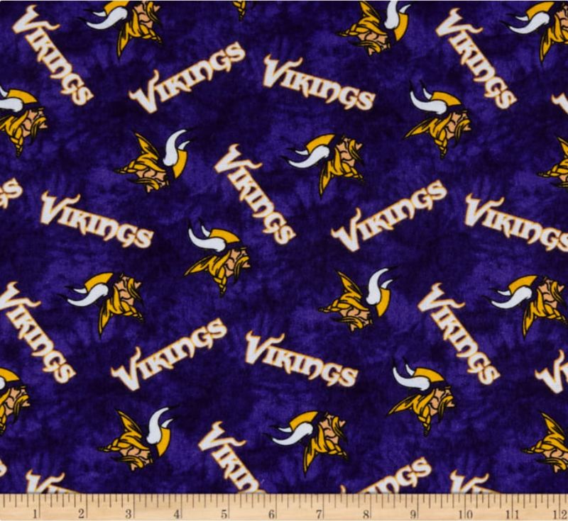 Minnesota Vikings NFL Football Tie Dye Fabric Traditions FLANNEL Fabric NFL-14933D
