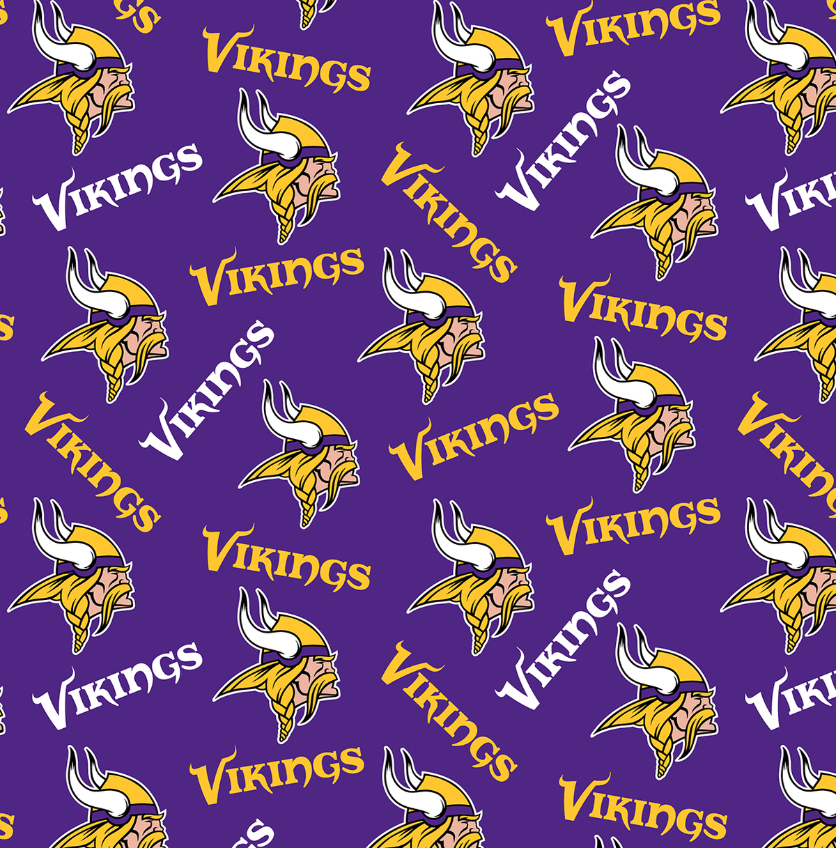 Minnesota Vikings NFL Football Toss Fabric Traditions Cotton Fabric NFL-70582DN