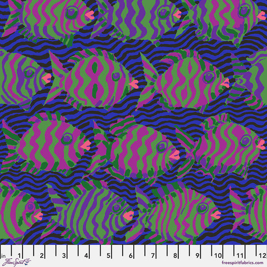 Minnows Blue Brandon Mably August 2025 Kaffe Fassett Collective Free Spirit Cotton Fabric FS-PWBM100.BLUE