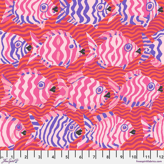 Minnows Red Brandon Mably August 2025 Kaffe Fassett Collective Free Spirit Cotton Fabric FS-PWBM100.RED