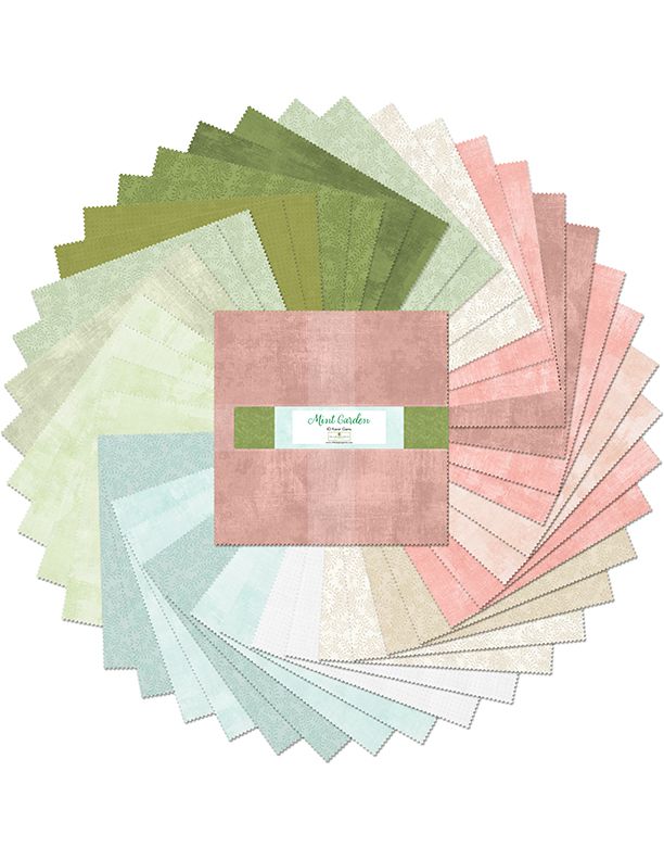 Mint Garden 10" Squares Karat Gems Revised 2-28-24 Wilmington Prints Cotton Fabric