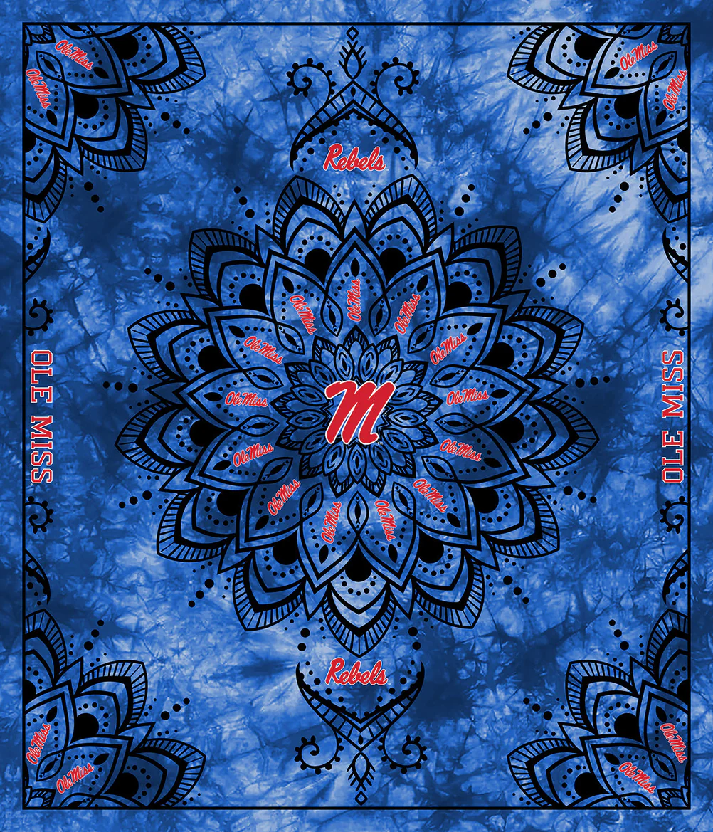 Mississippi Ole Miss Rebels NCAA Collegiate Tapestry Panel 48"x56" Sykel Enterprises Polyester MINKY Fabric MS-1360