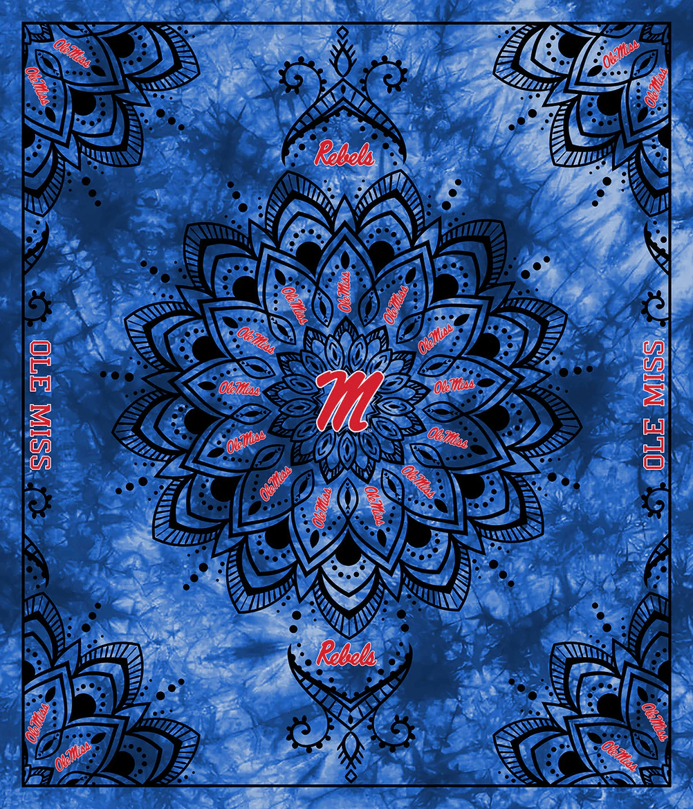 Mississippi Ole Miss Rebels NCAA Collegiate Tapestry Panel 48"x56" Sykel Enterprises Polyester MINKY Fabric MS-1360 | US Fabric Shop