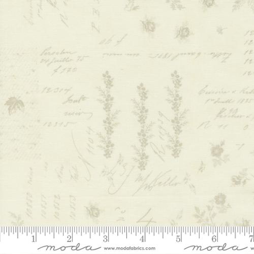 Mix it Up Collage Background Script Porcelain Tan Moda Cotton Fabric