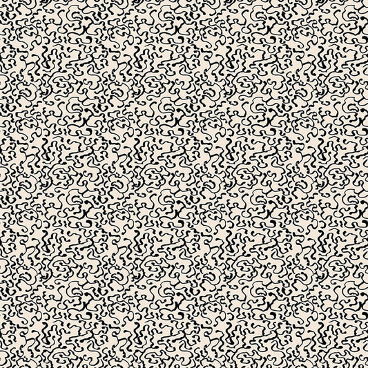 Modern Abstractions Squiggle Lines Ivory Beige Bentpath Studios Blank Quilting Cotton Fabric