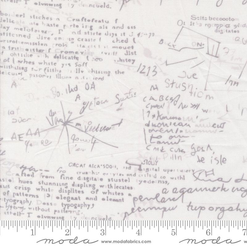 Modern Background 108" Wideback Equations White Zen Chic Moda Cotton Fabric MD-108028-11