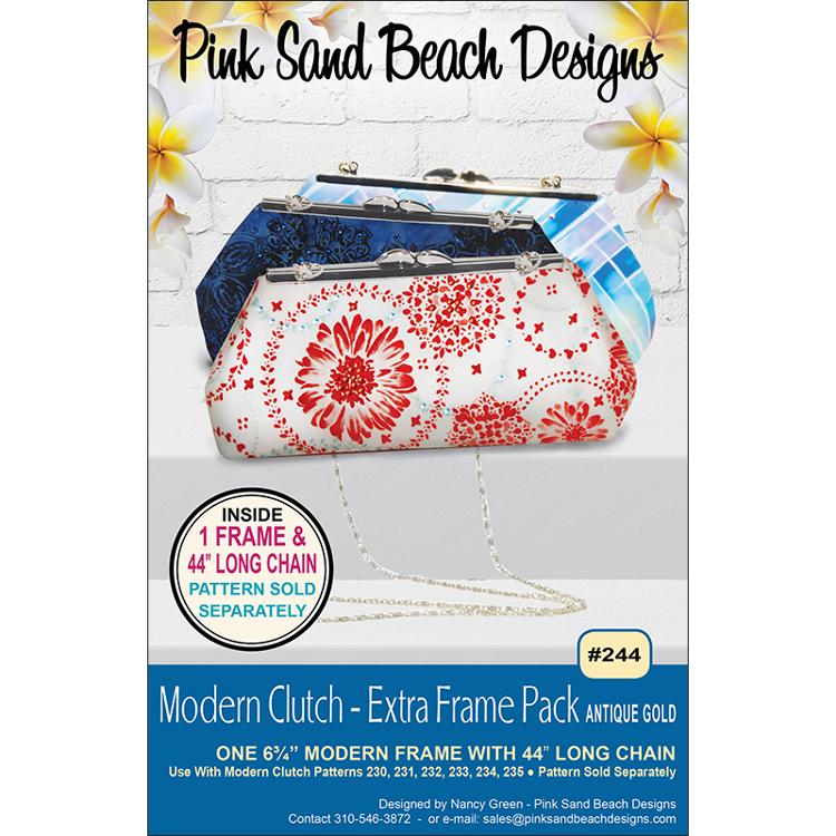 Modern Clutch Extra Frame Gunmetal Antique Gold Bag Tote Pattern Nancy Green Pink Sand Beach Designs PSB-244