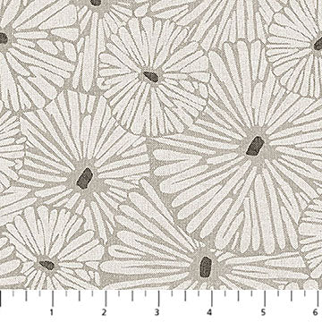 Modern Elements Flower Taupe Northcott Cotton Fabric NC-28172-14