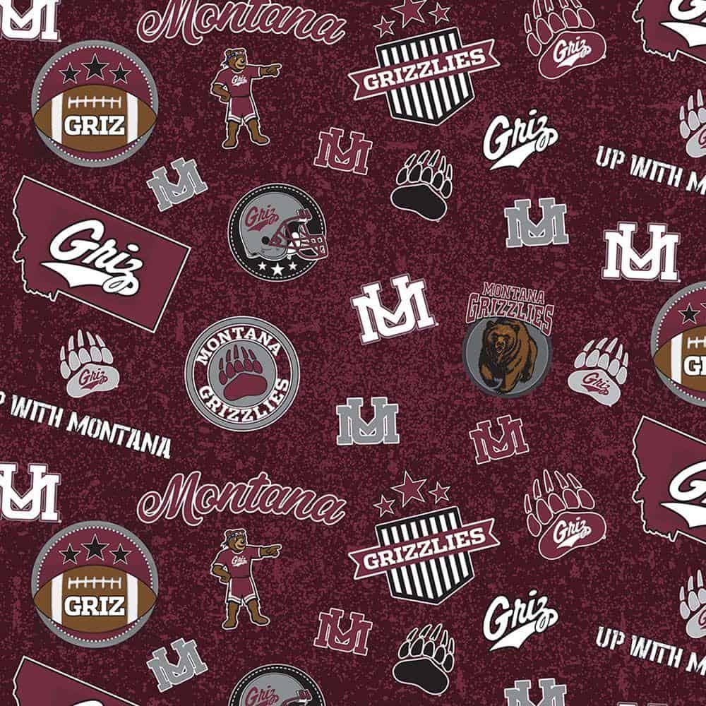 Montana Grizzlies NCAA College Home State Sykel Cotton Fabric MON-1208