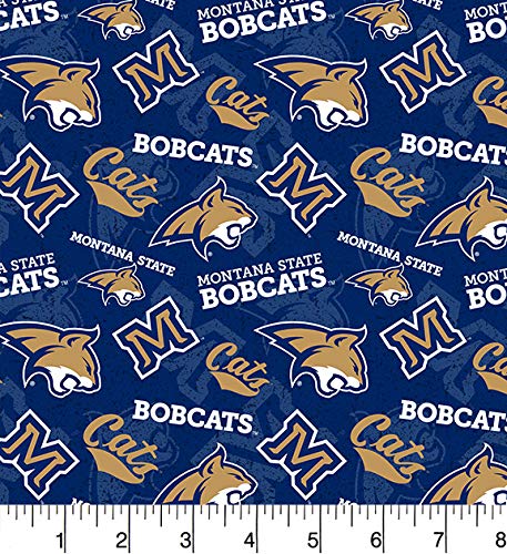 Montana State Bobcats NCAA College Tone on Tone Sykel Cotton Fabric MST-1178