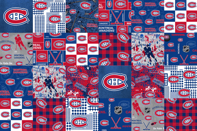 Montreal Canadiens NHL Hockey Cheater Quilt Sykel Enterprises Cotton Flannel Fabric NHL-1382-CAN | US Fabric Shop