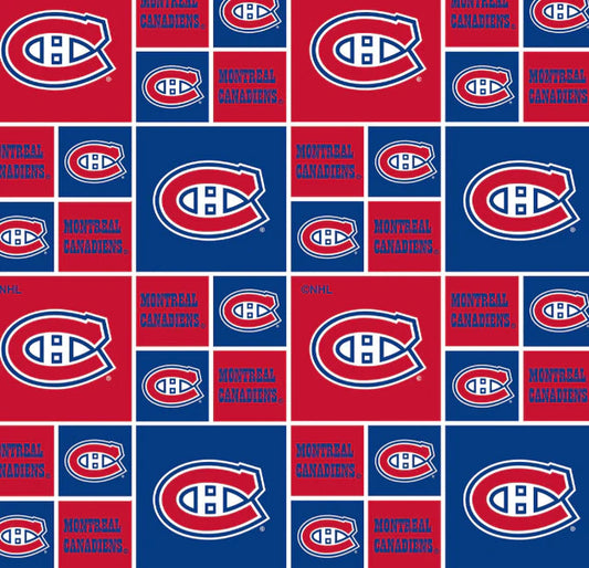 Montreal Canadiens NHL Hockey Geometric Sykel Enterprises Cotton Fabric NHL-020-CAN
