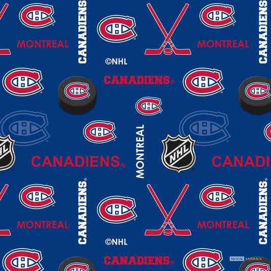 Montreal Canadiens NHL Hockey Minky Sykel Polyester Fabric NHL-1374-CAN