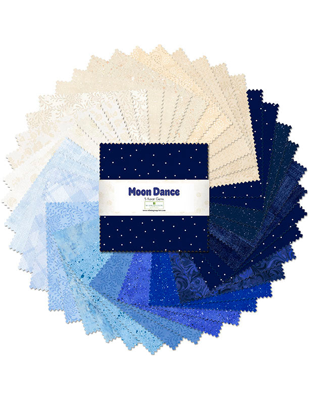 Moon Dance 5" Squares Karat Gems Charm Pack 42pcs Wilmington Prints Cotton Fabric WP-507-175-507