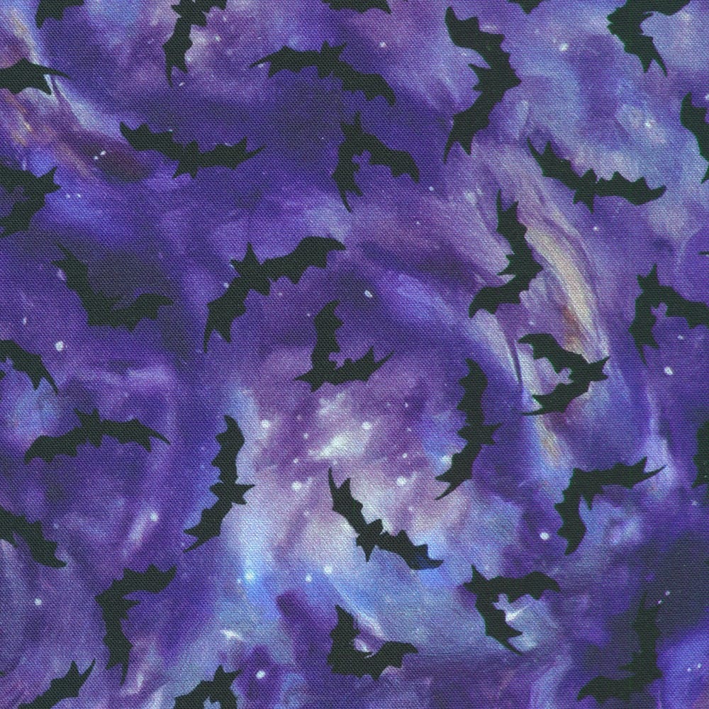 Moon Spell Bats Midnight Purple Claudia McKinney Robert Kaufman Cotton Fabric RK-APYD-23693-460 | US Fabric Shop