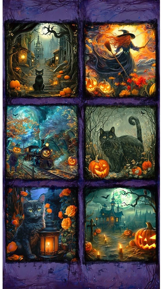 Moon Spell Block Panel 24" Night Purple Claudia McKinney Robert Kaufman Cotton Fabric RK-AYPD-23690-438 | US Fabric Shop