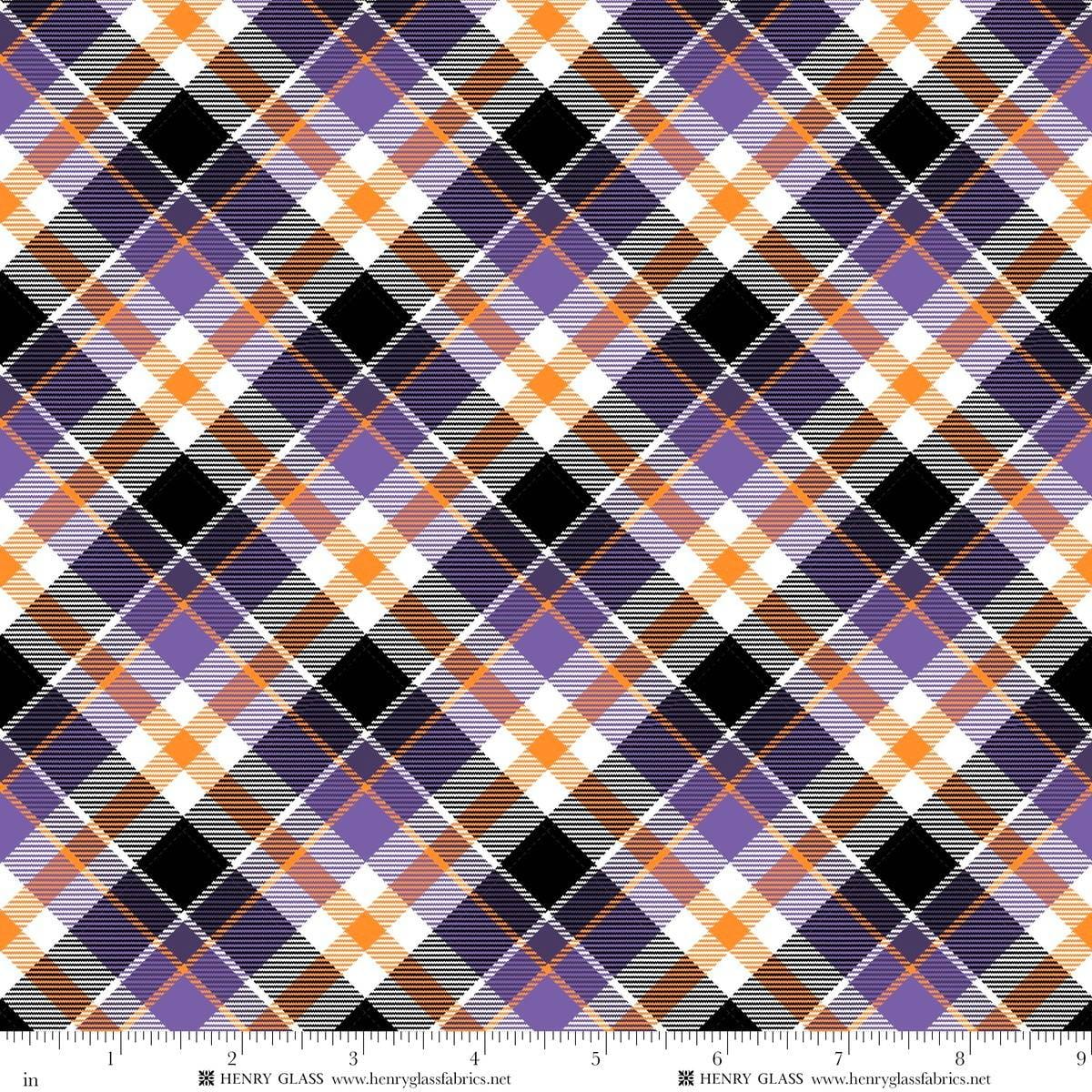 Moonlight Mischief Glow Bias Plaid Purple Orange Shelly Comiskey Henry Glass Cotton Fabric HG-2558G-59 | US Fabric Shop