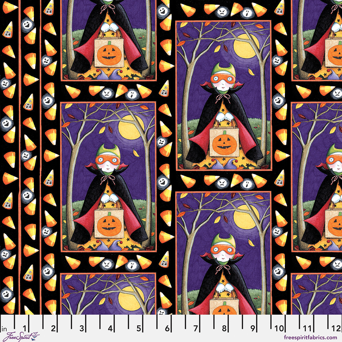 Moonlit Mischief Halloween Trickster Multi Mary Engelbreit Free Spirit Cotton Fabric FS-PWMY055.MULTI