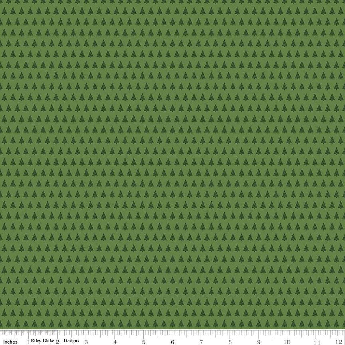 More Christmas Wishes Trees Green The RBD Designers Riley Blake Designs Cotton Fabric RB-C16555-GREEN