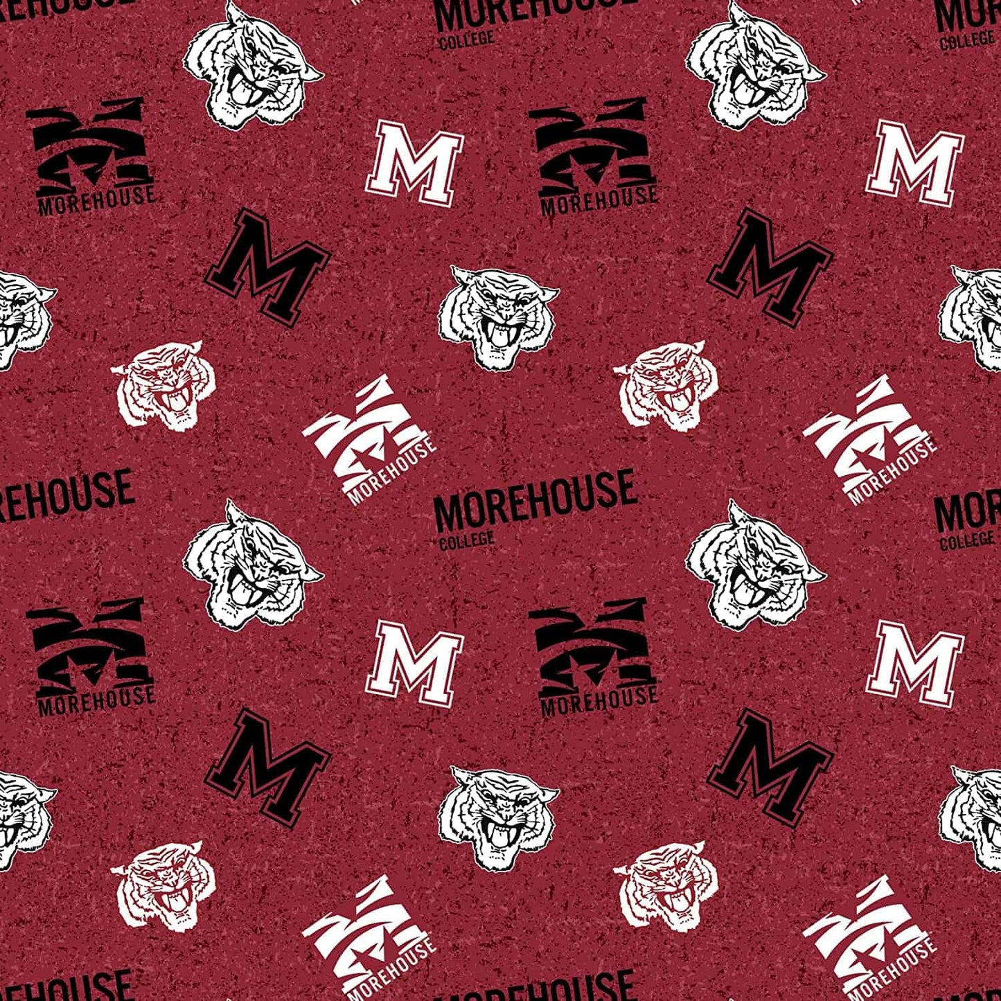 Morehouse Maroon Tigers NCAA College Tone on Tone Sykel Cotton Fabric MCH-1178