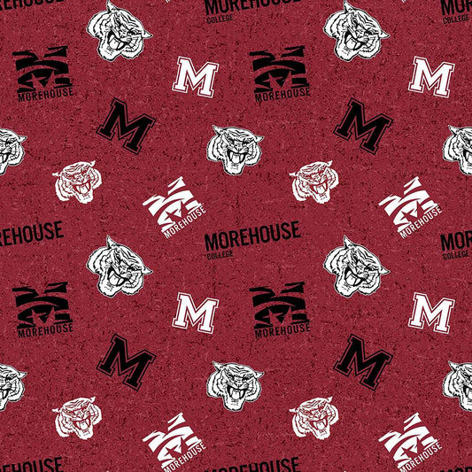 Morehouse Maroon Tigers NCAA College Tone on Tone Sykel Cotton Fabric MCH-1178