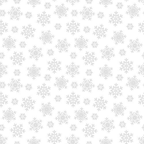 Morning Mist VIII Snowflakes White on White Blank Quilting Cotton Fabric BQ-3234-01W