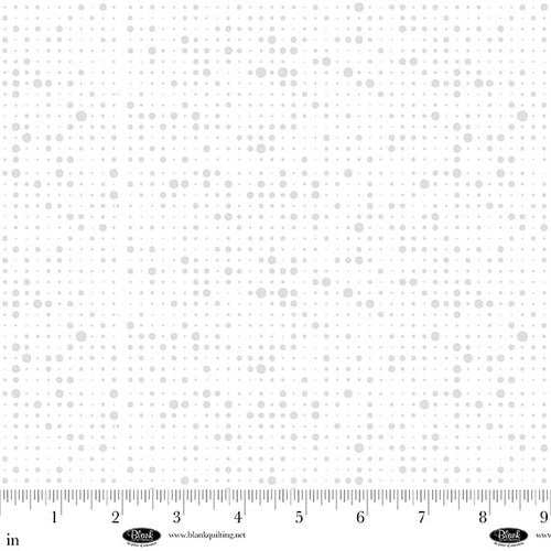 Morning Mist IX Formatted Dots White on White Satin Moon Designs Blank Quilting Cotton Fabric BQ-4336-01W
