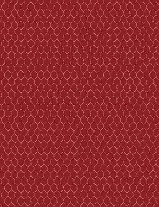 Morning Serenade Chicken Wire Allover Red Wilmington Prints Cotton Fabric WP-3023-39870-333