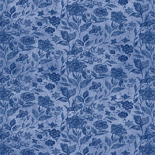 Morning Serenade Floral Tonal Blue Wilmington Prints Cotton Fabric WP-3023-39869-444