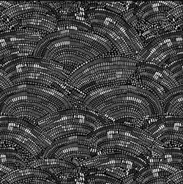 Mosaic 108" Wideback Black Charcoal Studio E Cotton Fabric SE-6864-99