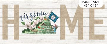 Virginia My Home State Panel 18" Northcott Cotton Fabric