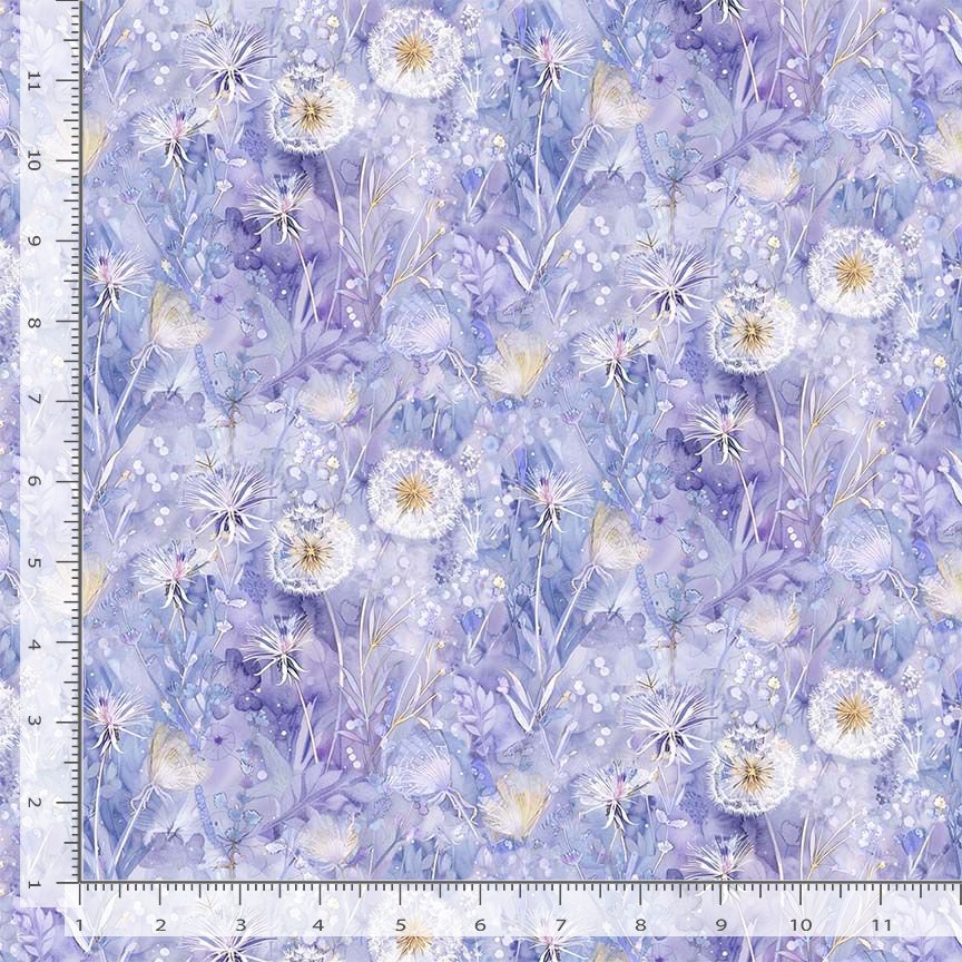 Mystic Meadow Mystic Dandelions Floral Lilac Timeless Treasures Cotton Fabric TT-FLEUR-CD4216-LILAC