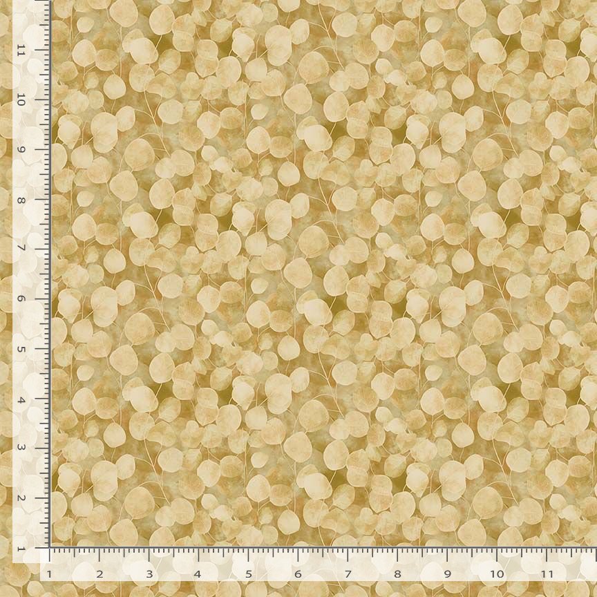 Mystic Meadow Packed Leaves Yellow Timeless Treasures Cotton Fabric TT-FLEUR-CD4218-YELLOW