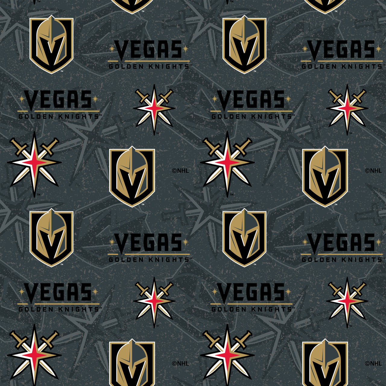 Vegas Golden Knights NHL Hockey Tone on Tone Sykel Enterprises Cotton Fabric NHL-1199-KNI