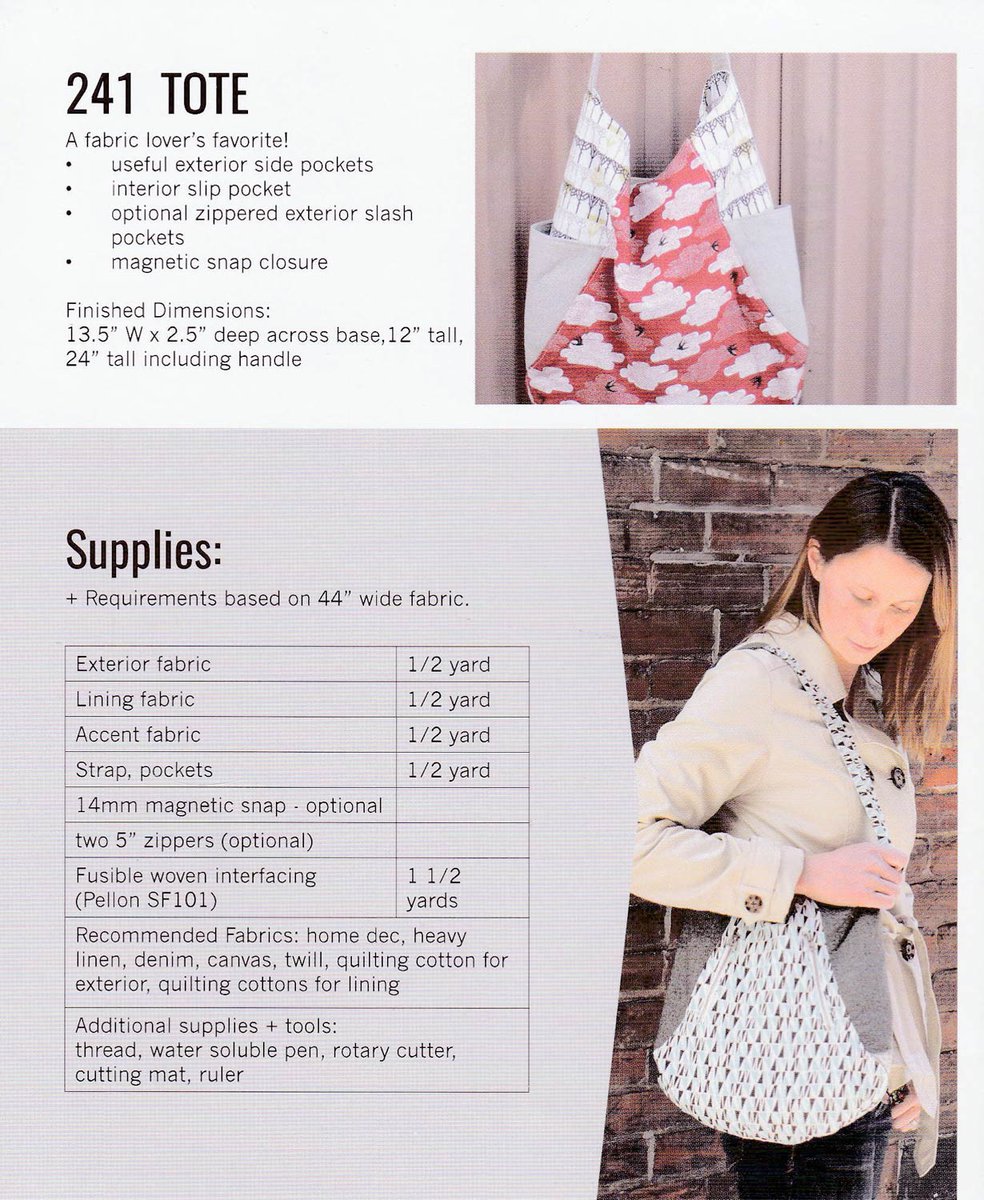 241 Tote Bag/Tote Pattern Anna Graham Noodlehead NOO528