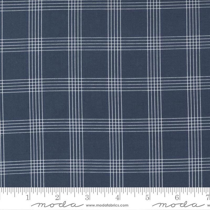 Nantucket Summer Plaid Checks Navy Camille Roskelley Moda Cotton Fabric MD-55262-13