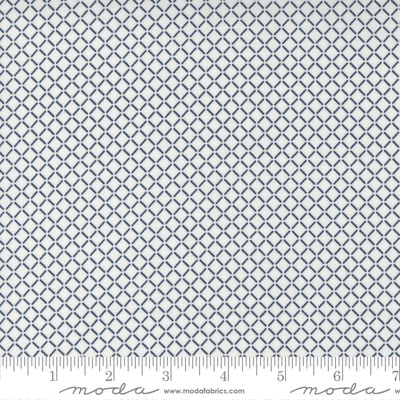 Nantucket Summer Sail Check Plaids Cream Navy Camille Roskelley Moda Cotton Fabric MD-55265-21