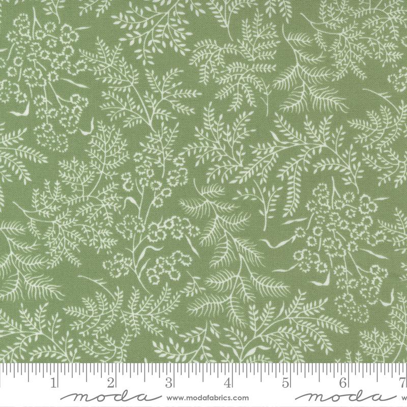 Nantucket Summer Floral and Leaves Grass Camille Roskelley Moda Cotton Fabric MD-55261-26
