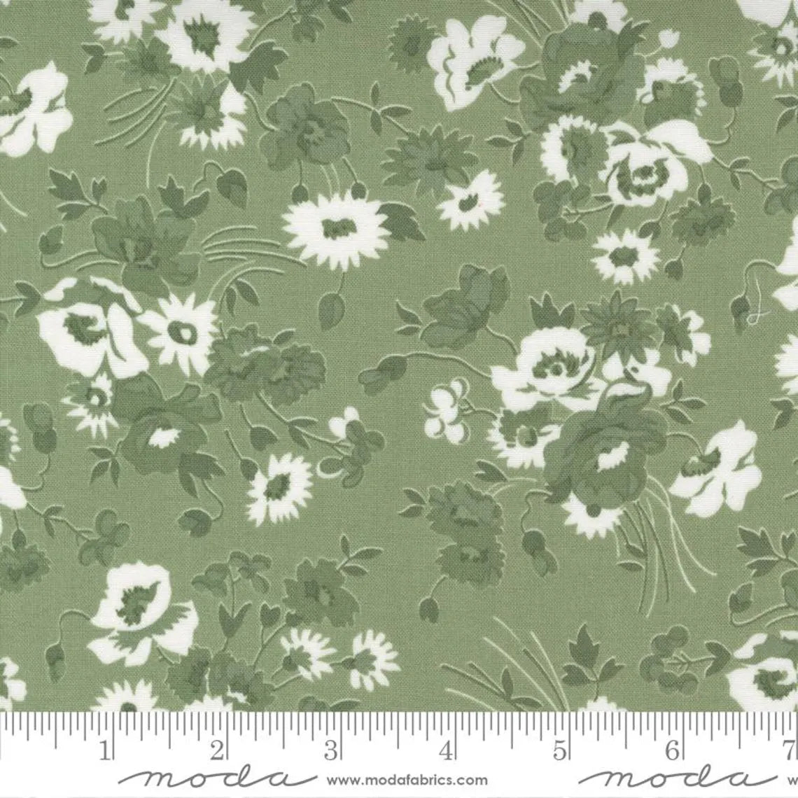 Nantucket Summer Somerset Florals Grass Camille Roskelley Moda Cotton Fabric MD-55260-26