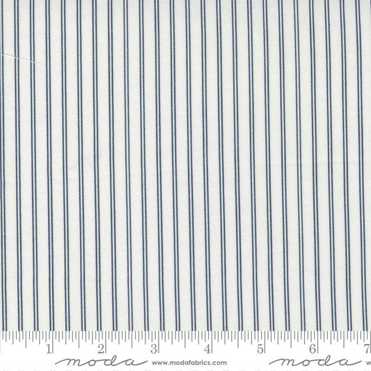 Nantucket Summer Summer Stripes Cream Navy Camille Roskelley Moda Cotton Fabric MD-55267-11