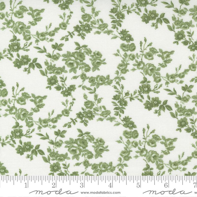 Nantucket Summer Surfside Small Floral Cream Grass Camille Roskelley Moda Cotton Fabric MD-55263-26