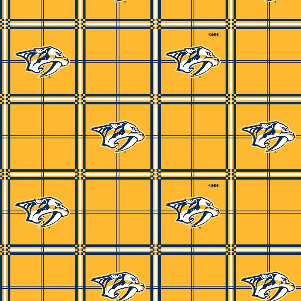 Nashville Predators NHL Hockey Plaid FLANNEL Sykel Enterprises Cotton Fabric NHL-023-PRE