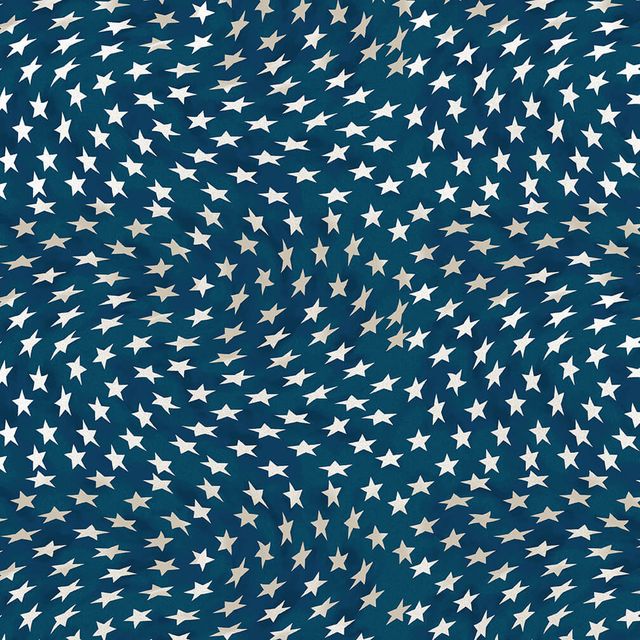 navy blue fabric with scattered cream stars print | US Fabric Shop