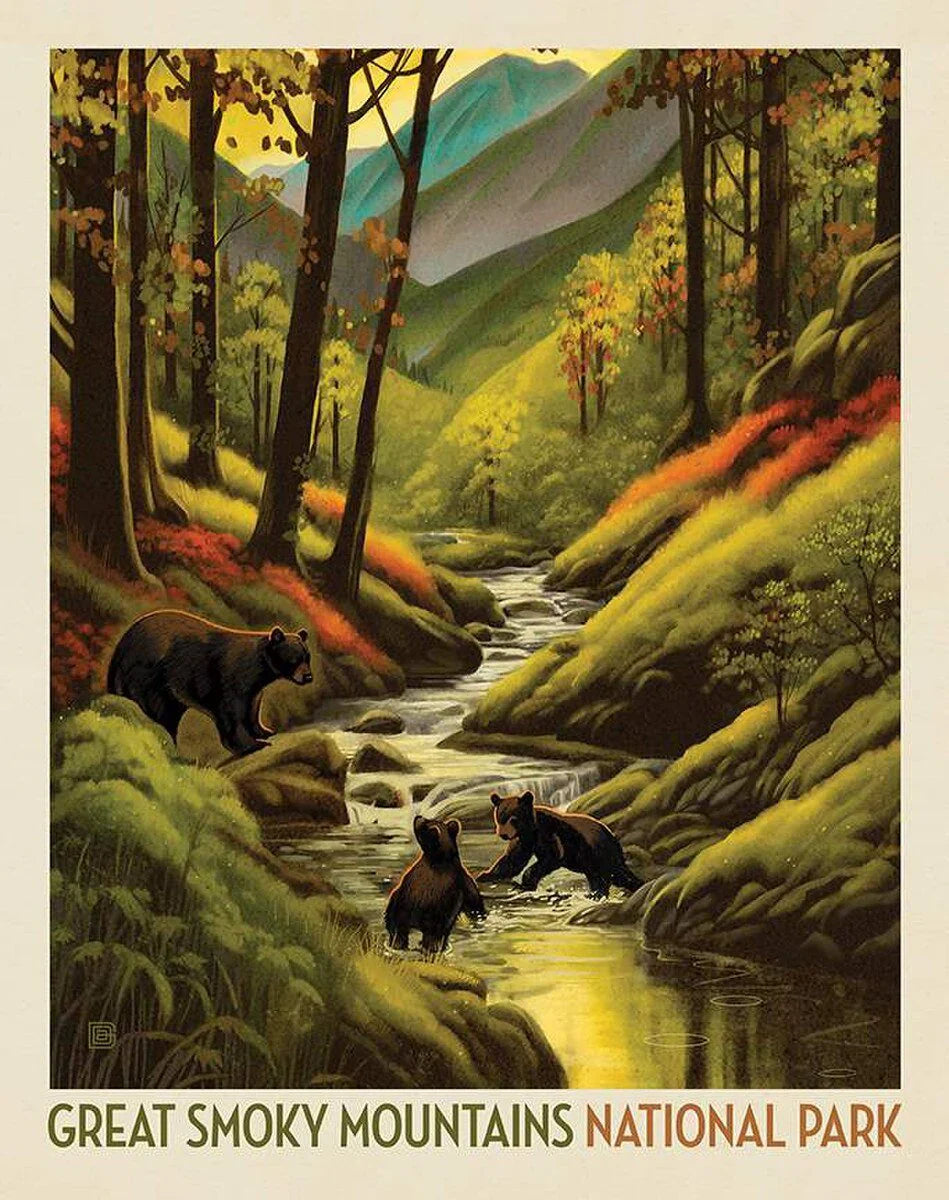 National Parks Smokey Mountains Poster Panel 36" Anderson Design Group Riley Blake Cotton Fabric RB-PD16132-PANEL