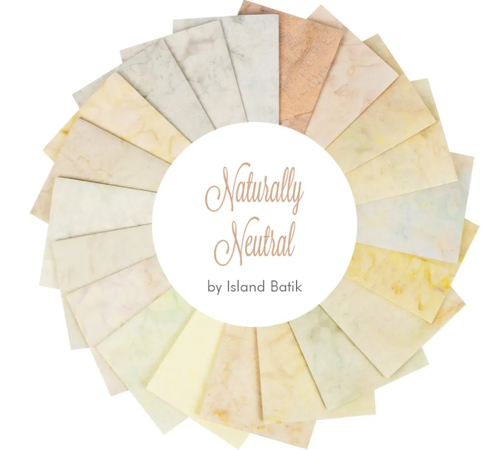 Naturally Neutral Fat Quarter Bundle 18"x21" 20pcs Island Batik Cotton Fabric IB-FQ-ISBBAS-NAN