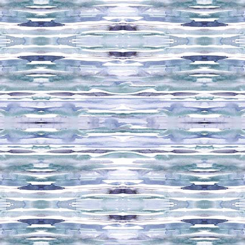 Nature's Glory Textured Stripe Blue Olga Koelsch Blank Quilting Cotton Fabric