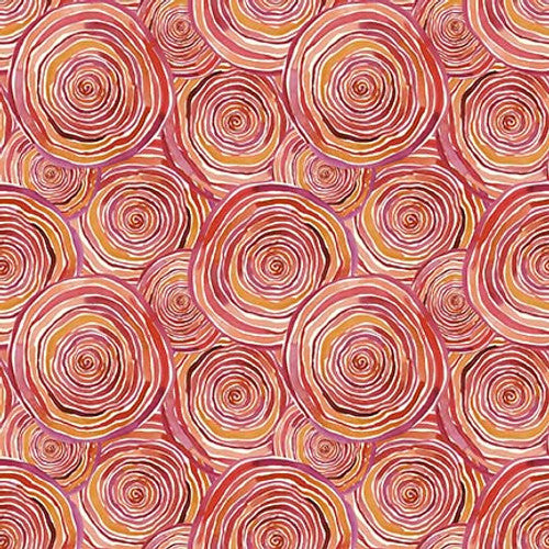 Nature's Glory Tree Rings Rust Olga Koelsch Blank Quilting Cotton Fabric