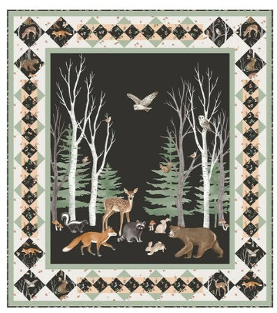 Nature's Parade Digital Quilt Top 50"x56" Tanglewood Deborah Edwards Northcott Cotton Fabric NC-DQ3689