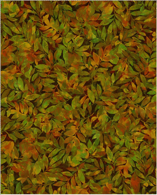 Nature's Palette Leaf Tonal Autumn Brown Oasis Fabrics Cotton Fabric